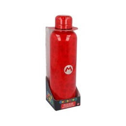 Botella de agua reutilizable térmica de acero inoxidable con doble aislamiento de Mario Bros 515 ml