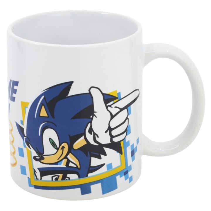 Taza ceramica.325ml caja r.sonic game on wh