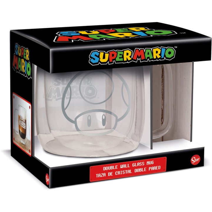Taza Cristal Doble Pared Super Marios Bros 290ML