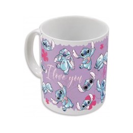 Taza cerámica 325ml cambio color stitch (caja regalo)