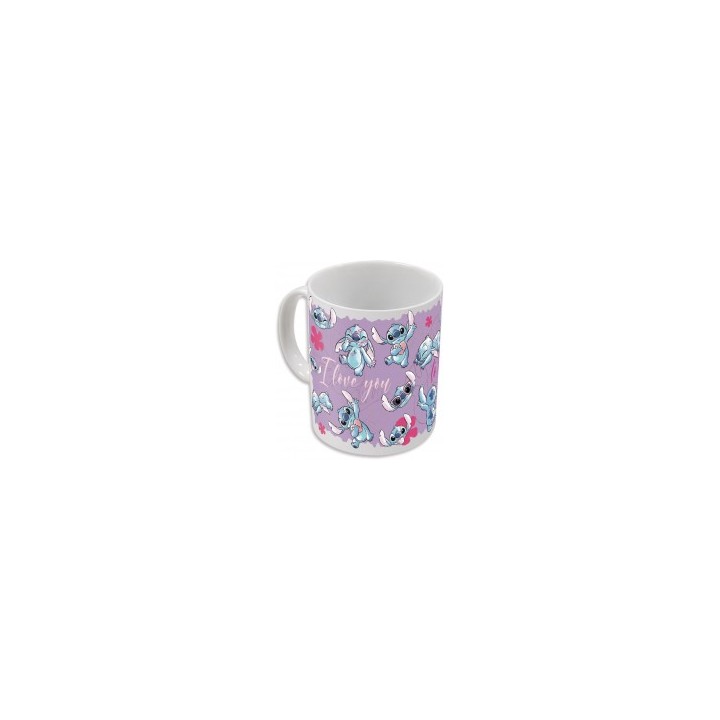 Taza cerámica 325ml cambio color stitch (caja regalo)