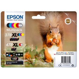 Cartucho Epson Squirrel Multipack 6-colours 378XL / 478XL Claria Photo HD Ink C13T379D4010