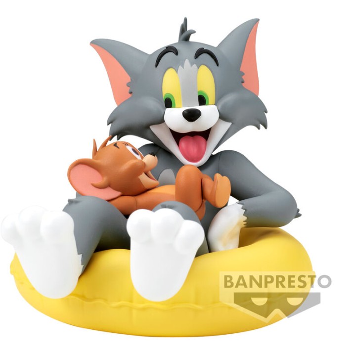 Figura Banpresto Tom y Jerry disfrutando en flotador 10cm