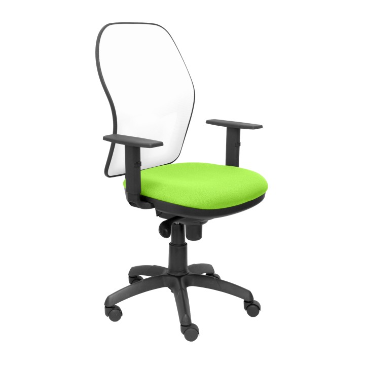 SILLA JORQUERA MALLA BLANCA ASIENTO BALI VERDE PISTACHO 15SBBALI22