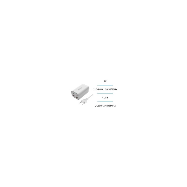 Cargador 4 puertos 65W USB A+A+C+C