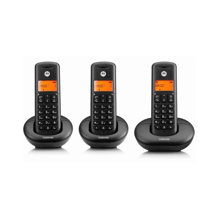 Telefono Motorola DECT E203 Trio Negro