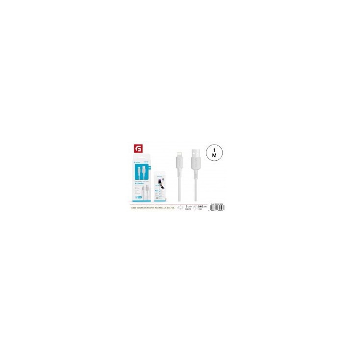 Cable USB-A a Lightning 3,4A 1M Blanco