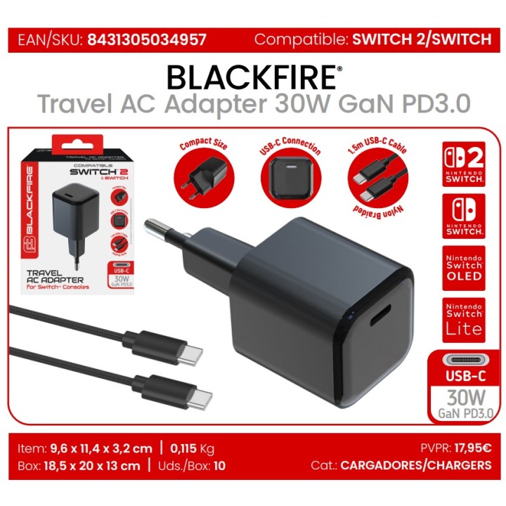 Adaptador AC USB-C 30W Multi