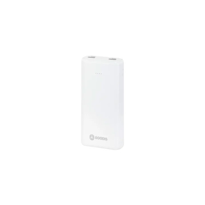 Powerbank GOODIS (20.000 mAh - Micro USB + USB-C - Blanco)