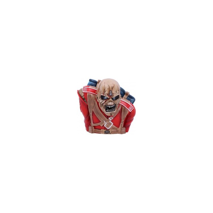 Caja de busto de Iron Maiden The Trooper con licencia oficial (pequeña), color rojo, 12 cm