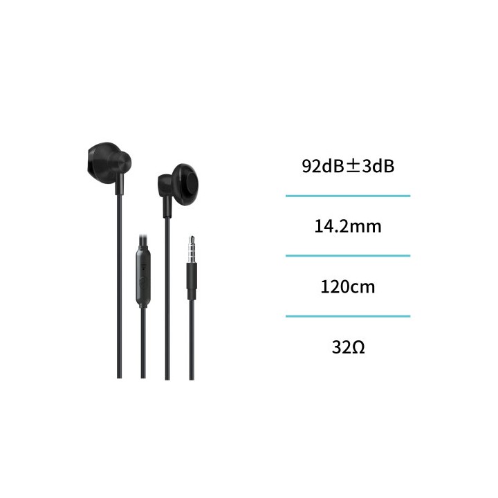 Auricular con cable jack 3,5mm EP3010 Negro