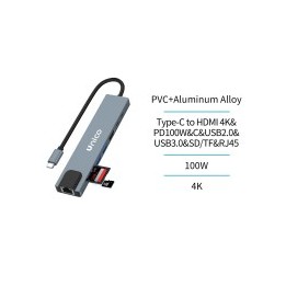 Adaptador 8 en1 Tipo-C a HDMI-PC100W-USB