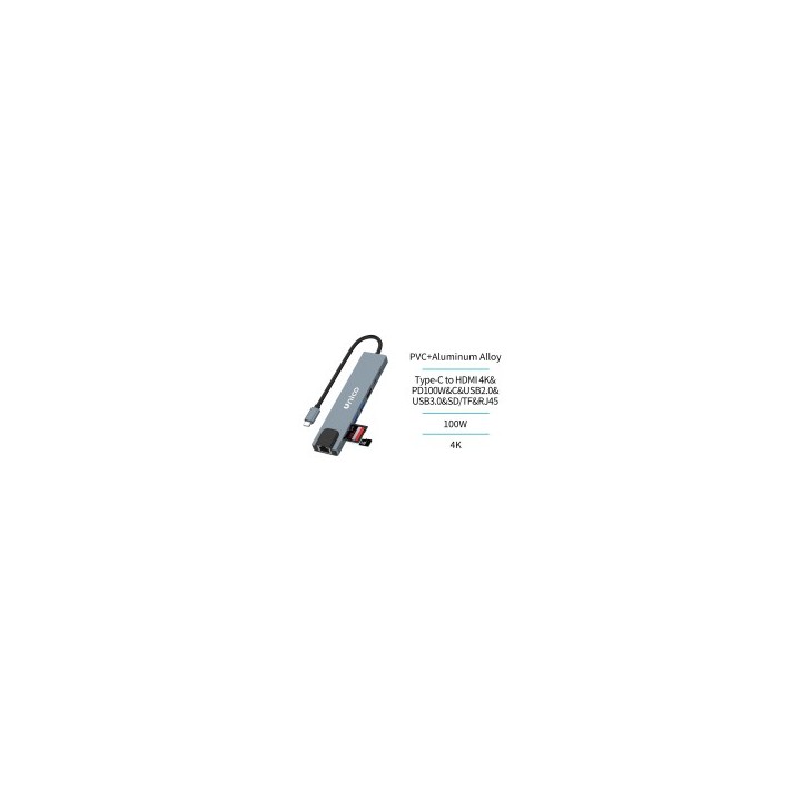 Adaptador 8 en1 Tipo-C a HDMI-PC100W-USB