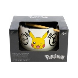 Cuenco de cerámica para ramen Pokémon con palillos en caja de regalo