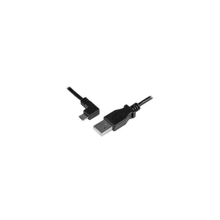 StarTech.com Cable USB 2.0 de 1m USB A macho a Micro USB B macho con conector acodado a la izquierda - Cable de Carga y
