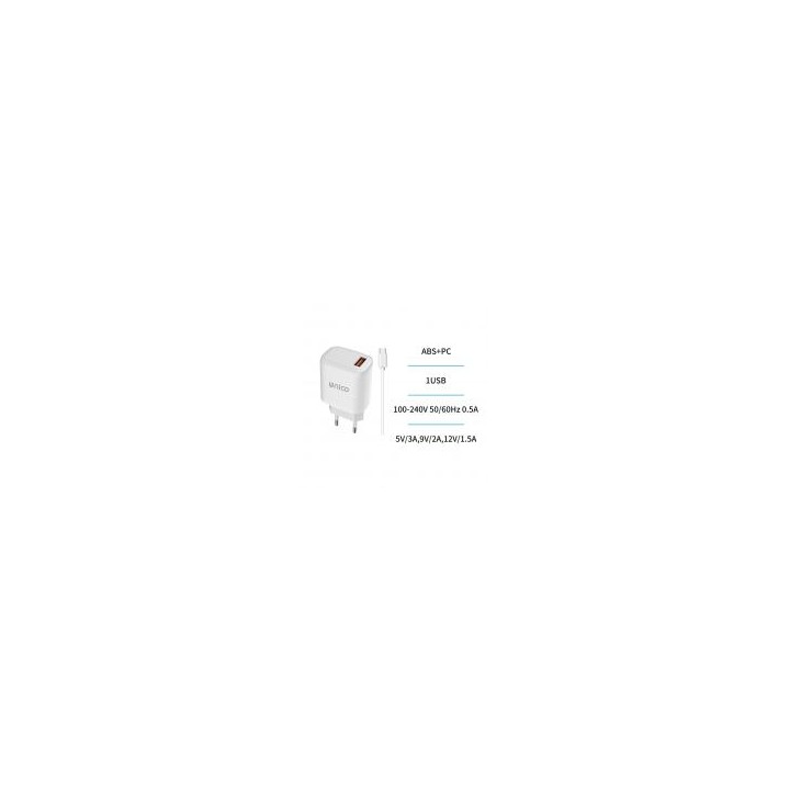 Cargador usb + cable tipo c blanco hc44