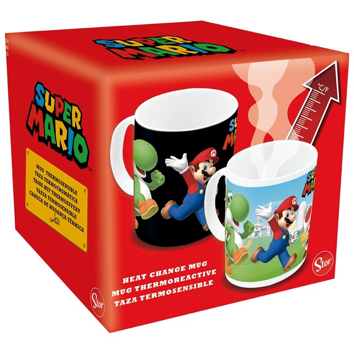 Taza cerámica Super Mario 325 ml sentiva al calor en caja regalo
