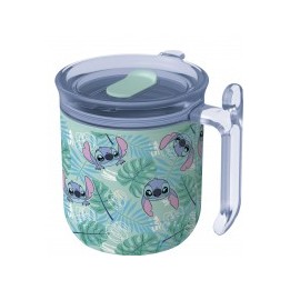 Taza Harmony Doble Pared con Tapa 470 ml Stitch Aloha