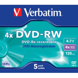DVD-RW VERBATIM 5 UNIDADES 4.7GB 4x 43285