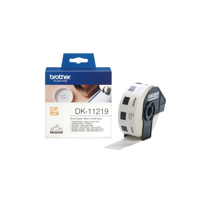 ETIQUETAS BROTHER DK11219 CIRCULARES 12mm 1200UD