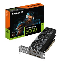 GIGABYTE GeForce RTX 5060 OC Low Profile 8G Tarjeta Gráfica - 8GB GDDR7, 128bit, PCI-E 5.0, 2512 MHz Frecuencia del núcleo, 3 x