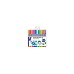 PAQUETE 18 ROTULADORES STAEDTLER DOBLE PUNTA ROTULADOR PINCEL COLORES SURTIDOS 3001 TB18 02