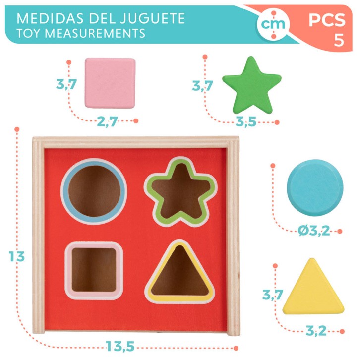 Cubo formas madera Mickey Minnie Disney