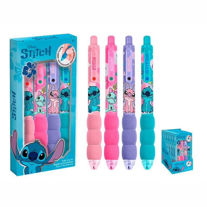 Blister 4 boligrafos Stitch Disney