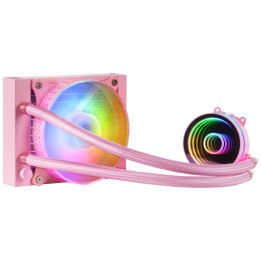Mars Gaming ML-ONE120 Rosa Refrigeración LÍ­quida CPU TDP 200W Espejo Infinito Ventilador FRGB Silencioso Multisocket Universal