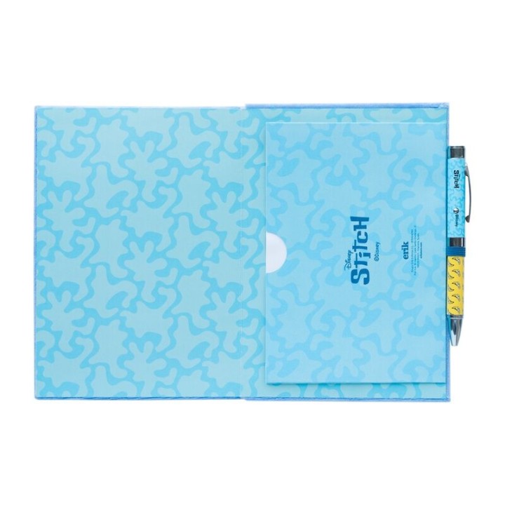 Cuaderno A5 premium + boligrafo proyector Stitch Disney