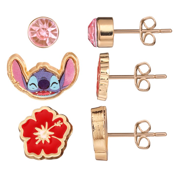 Set 3 Pares de pendientes Stitch Disney