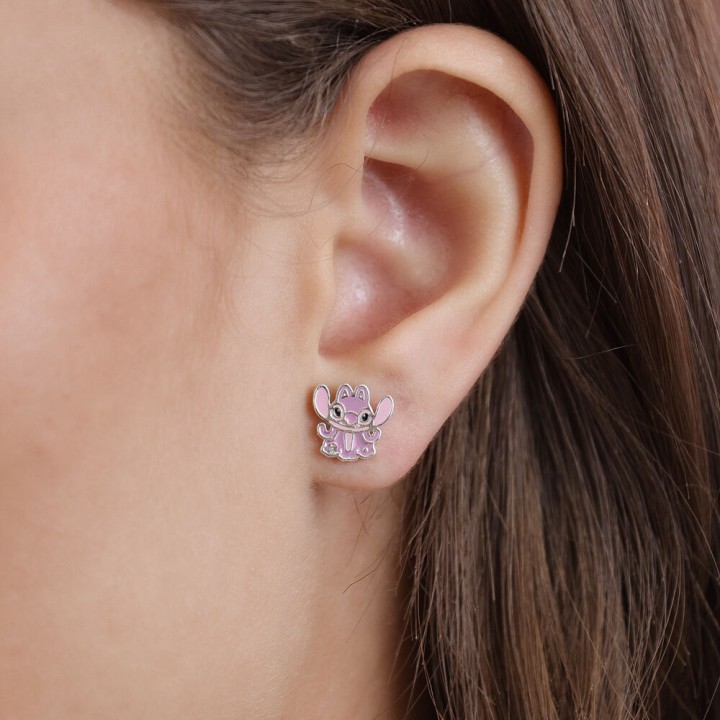 Pendientes Angel Stitch Disney plata