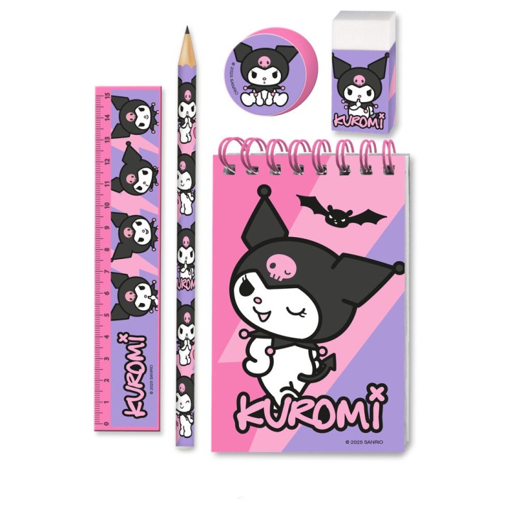 Set papeleria Kuromi Hello Kitty 5pzs