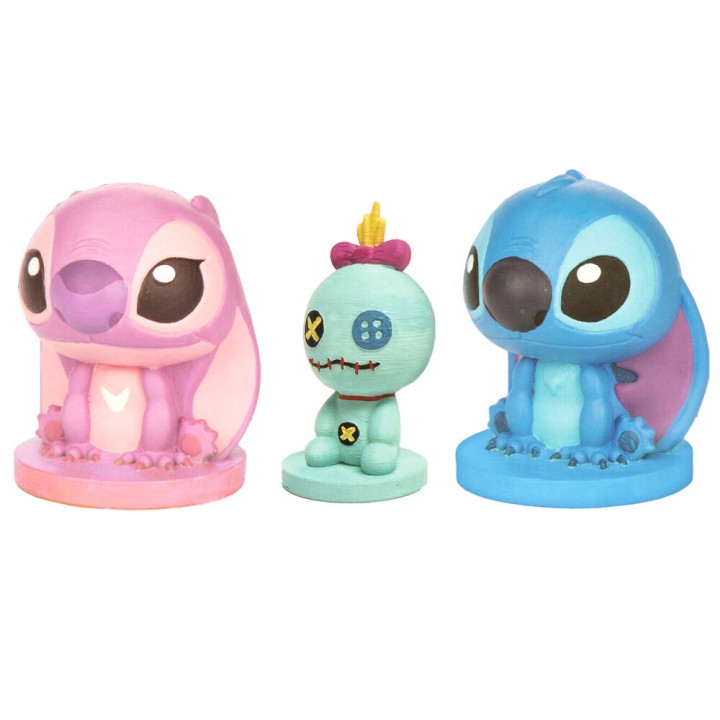 Set 3 Figuras de Escayola para Pintar Stitch Disney