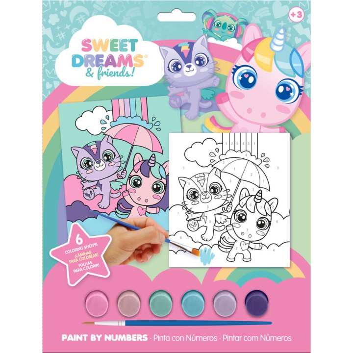 Set papeleria pinta con numeros Sweet Dreams surtido