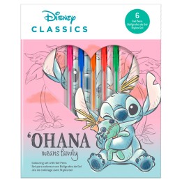 Blister cuaderno actividades + 6 boligrafos gel Stitch Disney