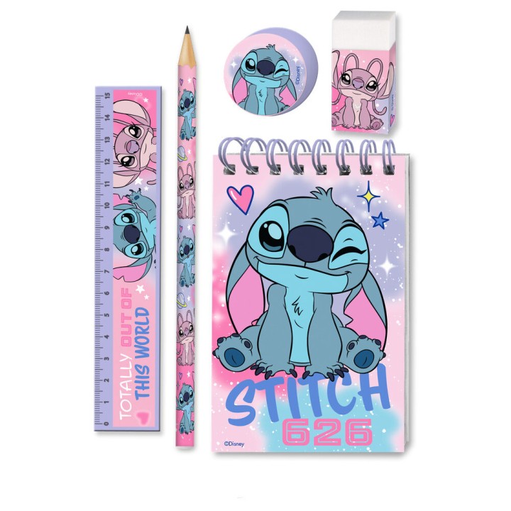 Set papeleria Stitch Disney 5pzs