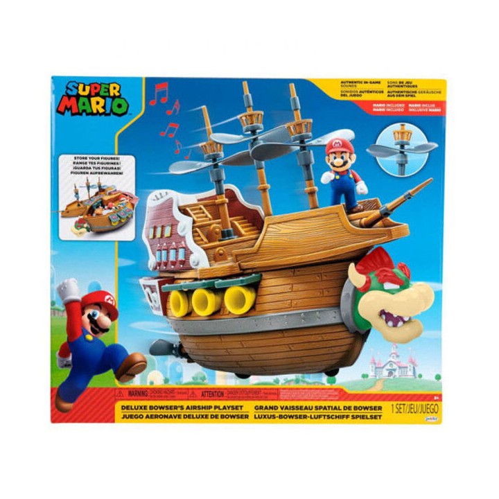 Playset Deluxe Aeronave Bowser Super Mario Nintendo