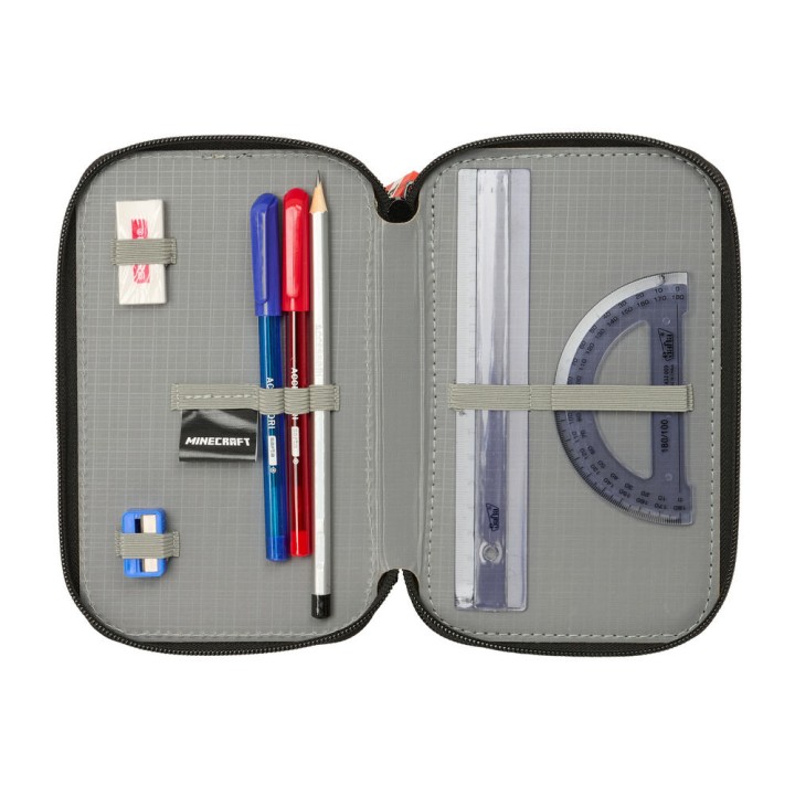 Plumier Graffiti Minecraft triple 37pzs