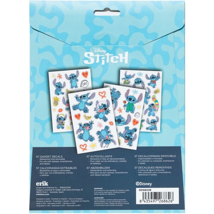 Set pegatinas reutilizables Stitch Disney