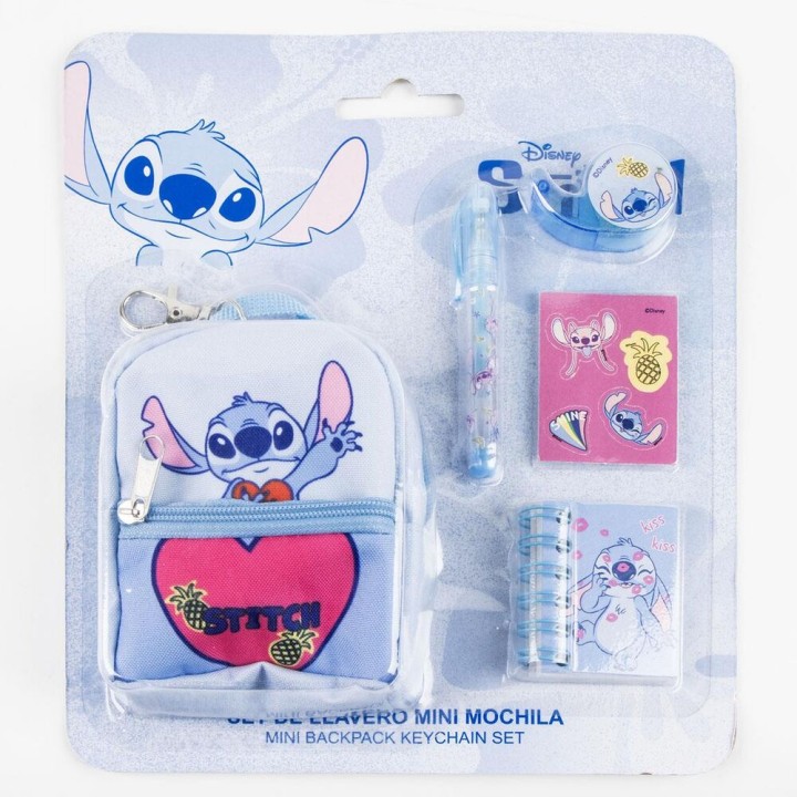 Set papeleria Mini Mochila Stitch Disney