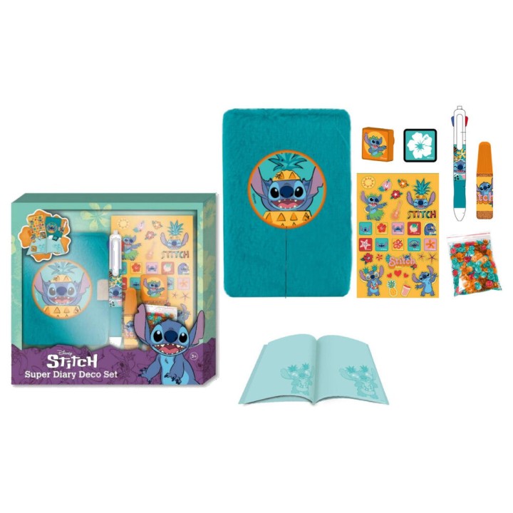 Set Decoracion Diario Stitch Disney