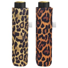 Paraguas plegable manual leopardo 54cm surtido