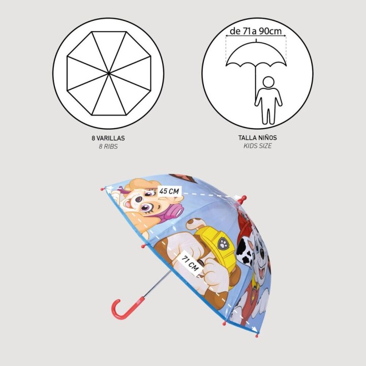 Paraguas manual burbuja Patrulla Canina Paw Patrol 45cm