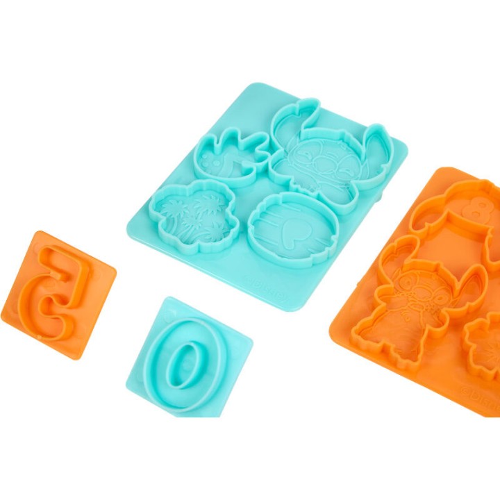 Blister 6 mini botes plastilina + moldes Stitch Disney surtido