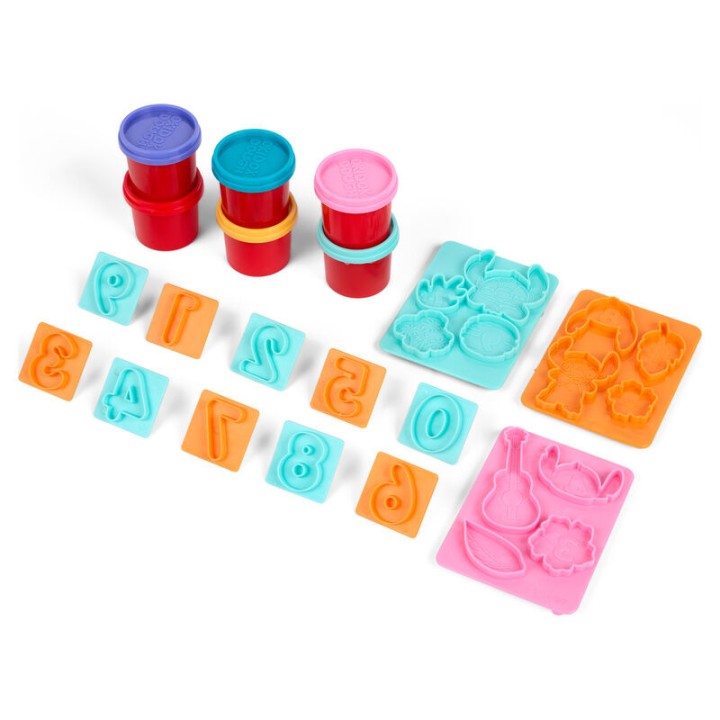 Blister 6 mini botes plastilina + moldes Stitch Disney surtido