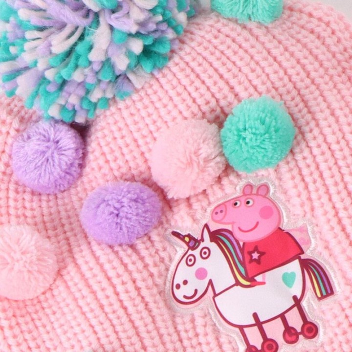 Conjunto gorro guantes bufanda Peppa Pig