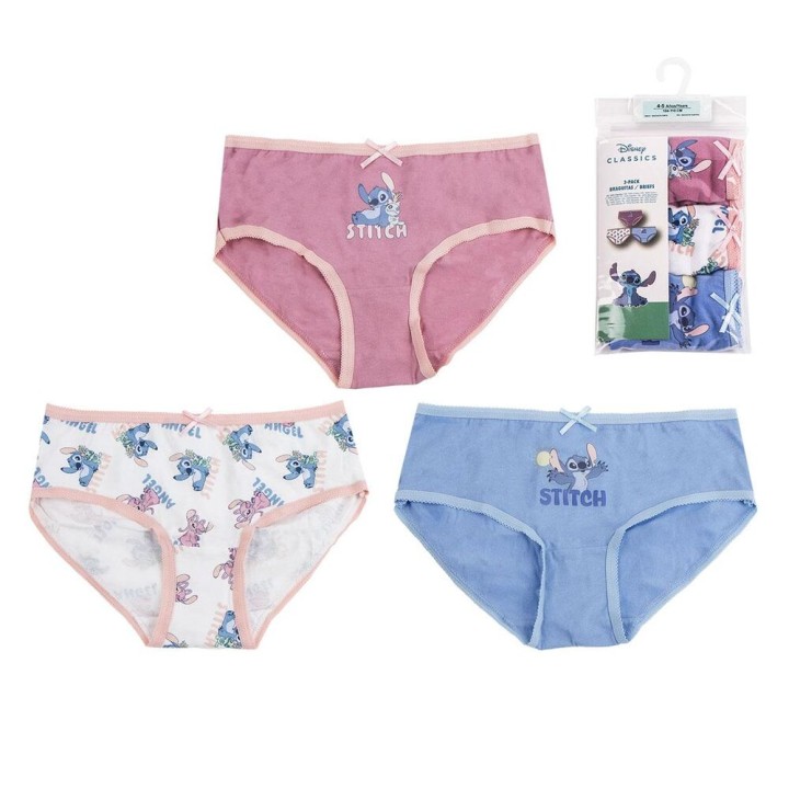 Blister 3 braguitas Stitch Disney surtido