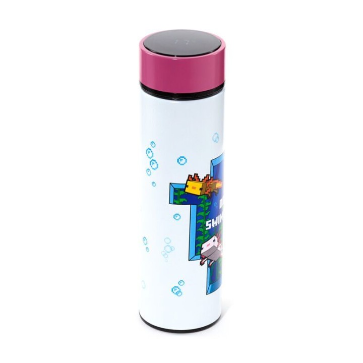 Botella acero inoxidable termo Ajolote Minecraft termometro 450ml