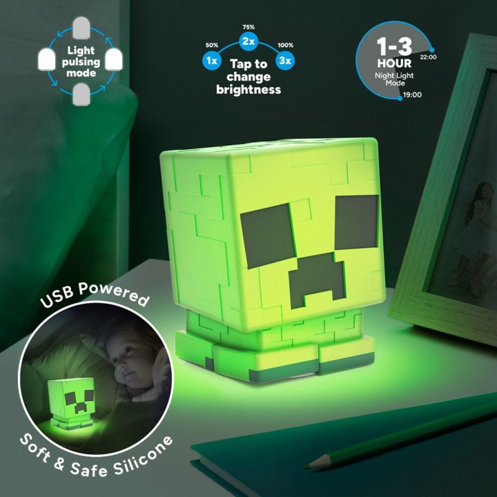 Lampara silicona Creeper SquishyGlo Minecraft
